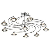 Luther 10 Light Semi Flush Polished Chrome Crystal Dar Lighting